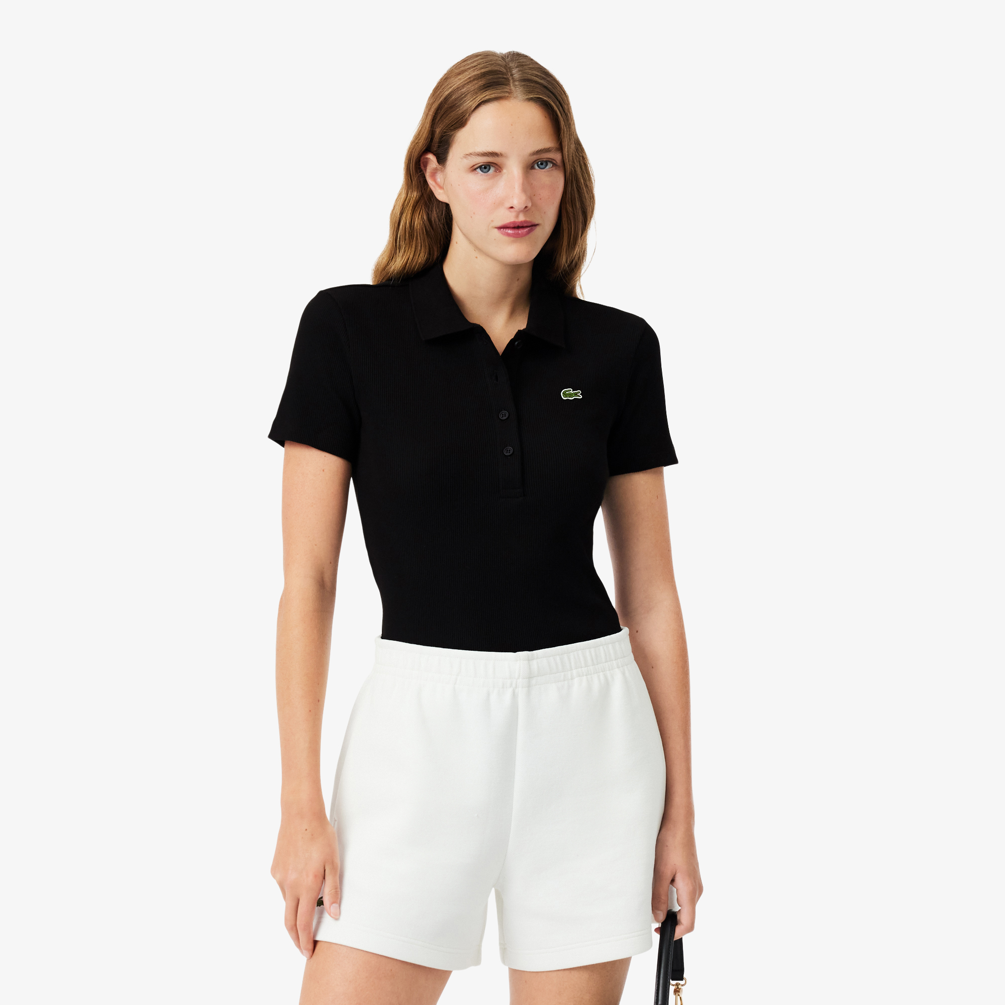 Áo Polo Lacoste Nữ L.12.D Ôm Dáng Chất Liệu Cotton Gân