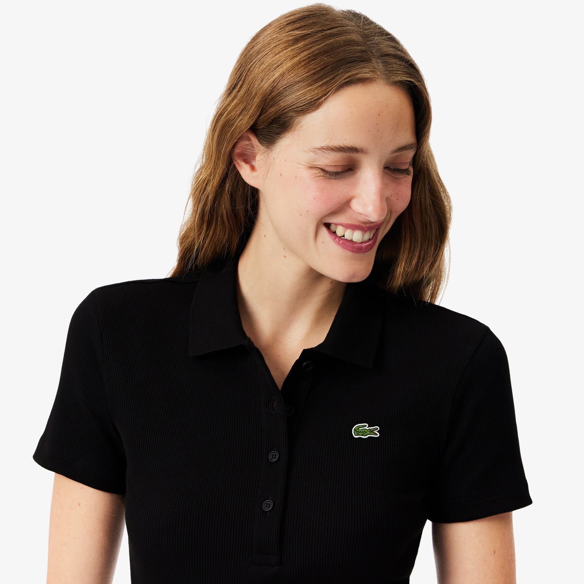 Áo Polo Lacoste Nữ L.12.D Ôm Dáng Chất Liệu Cotton Gân