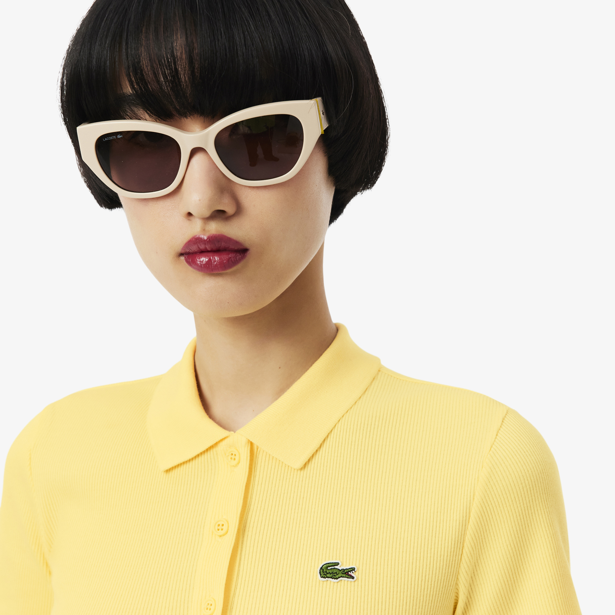 Áo Polo Lacoste Nữ L.12.D Ôm Dáng Chất Liệu Cotton Gân