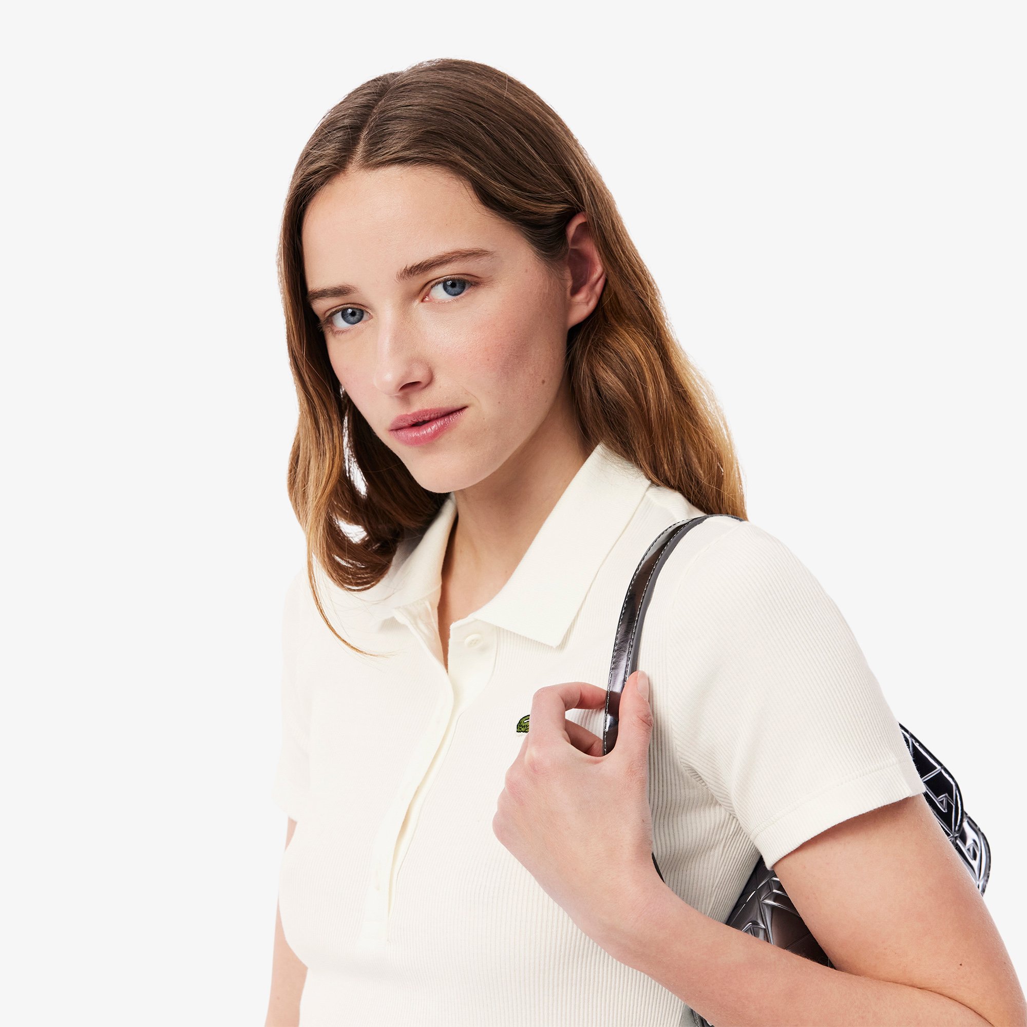 Áo Polo Lacoste Nữ L.12.D Ôm Dáng Chất Liệu Cotton Gân