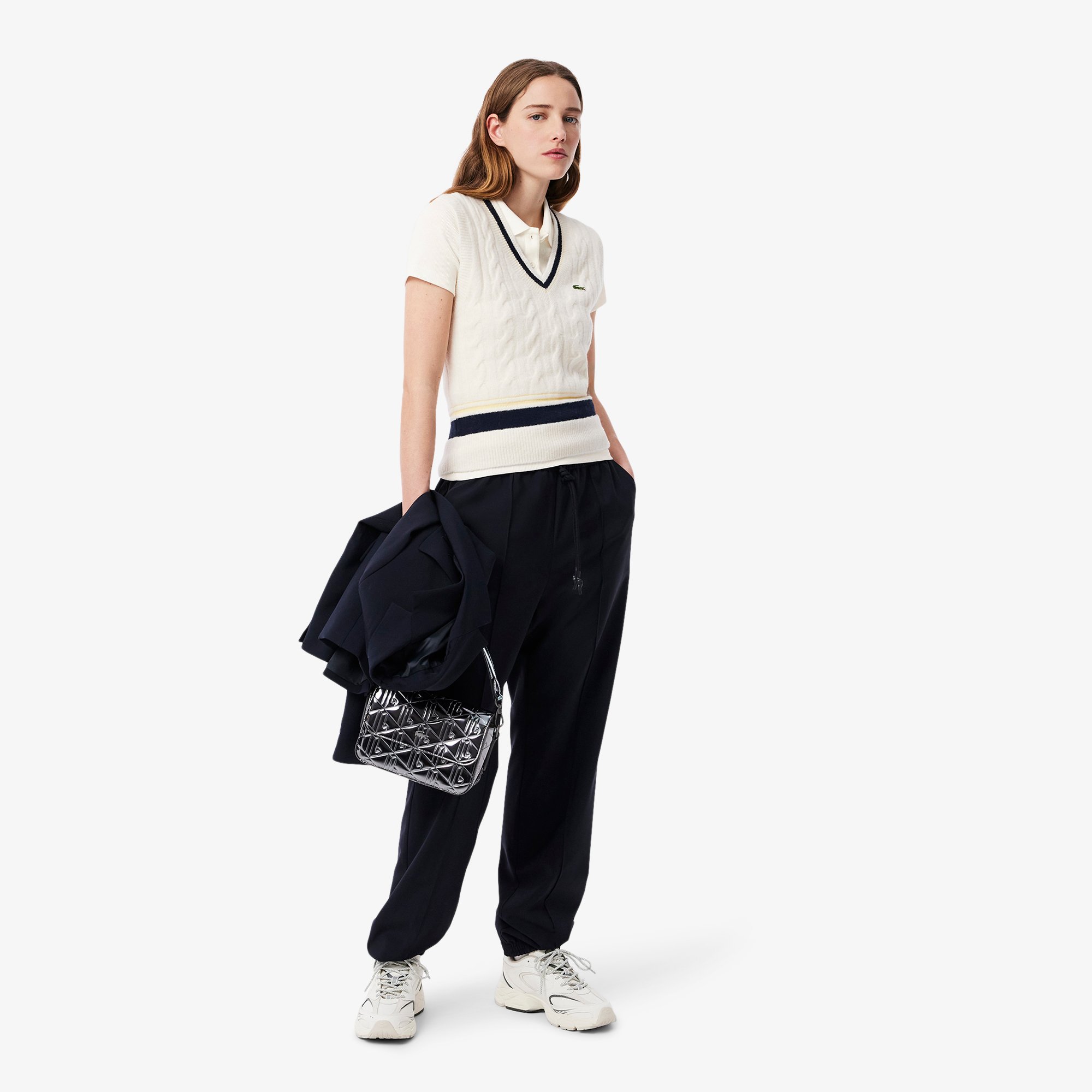 Áo Polo Lacoste Nữ L.12.D Ôm Dáng Chất Liệu Cotton Gân