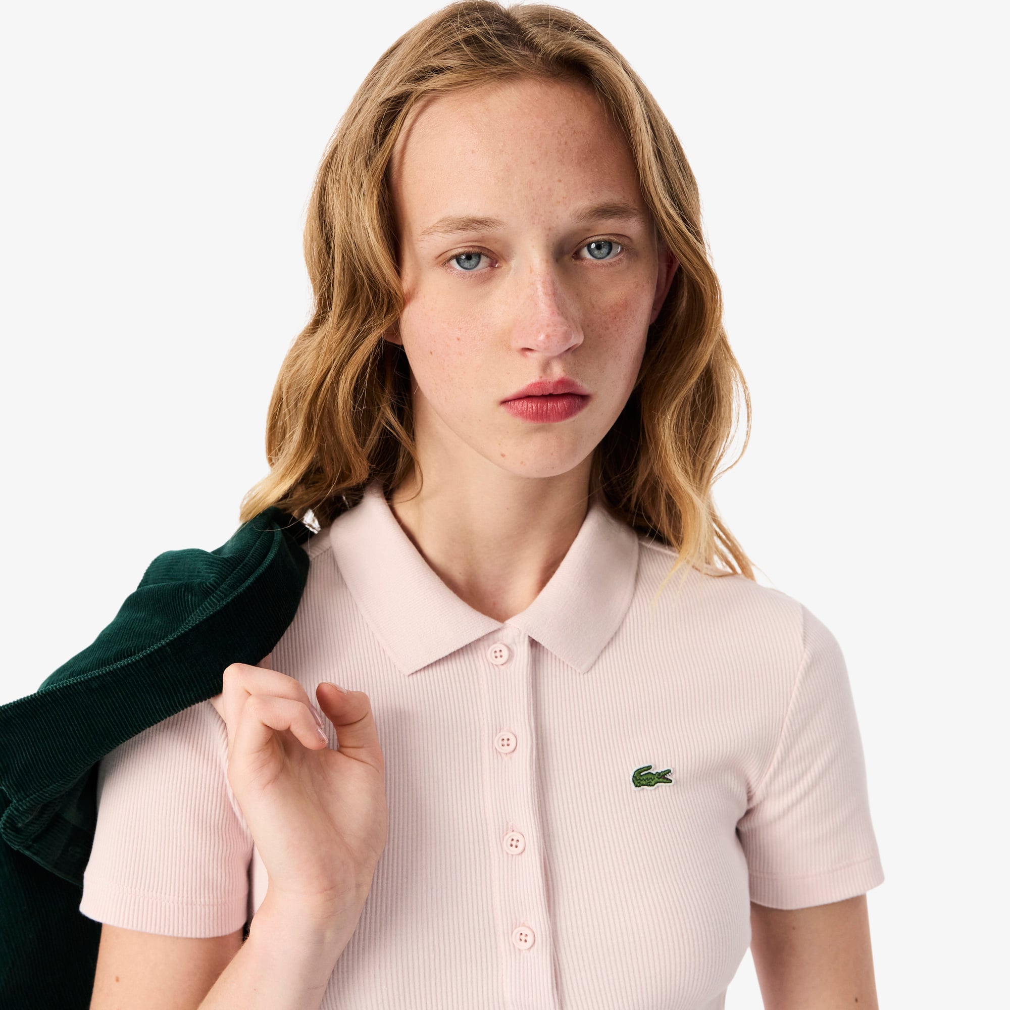 Áo Polo Lacoste Nữ L.12.D Ôm Dáng Chất Liệu Cotton Gân