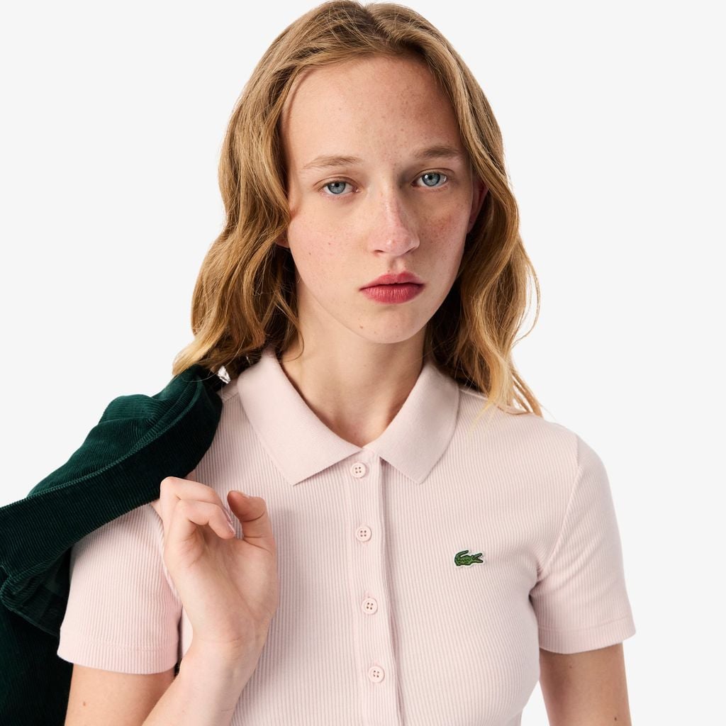 Áo Polo Lacoste Nữ L.12.D Ôm Dáng Chất Liệu Cotton Gân