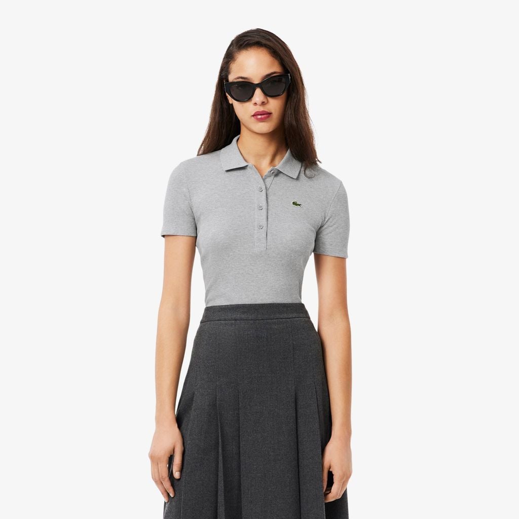 Áo Polo Lacoste Nữ L.12.D Ôm Dáng Chất Liệu Cotton Gân