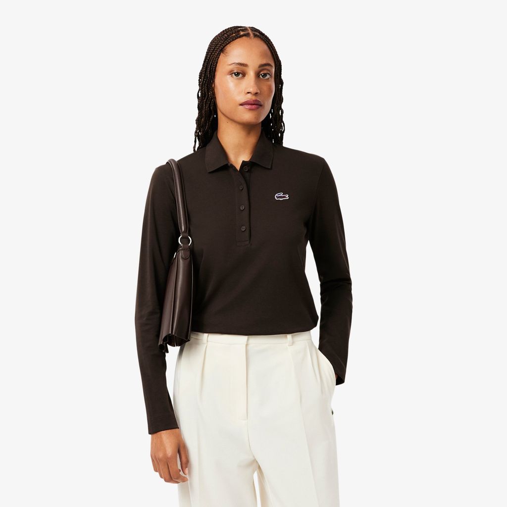 Áo Polo Lacoste Nữ Dáng Suông Họa Tiết Landscape Crocodile