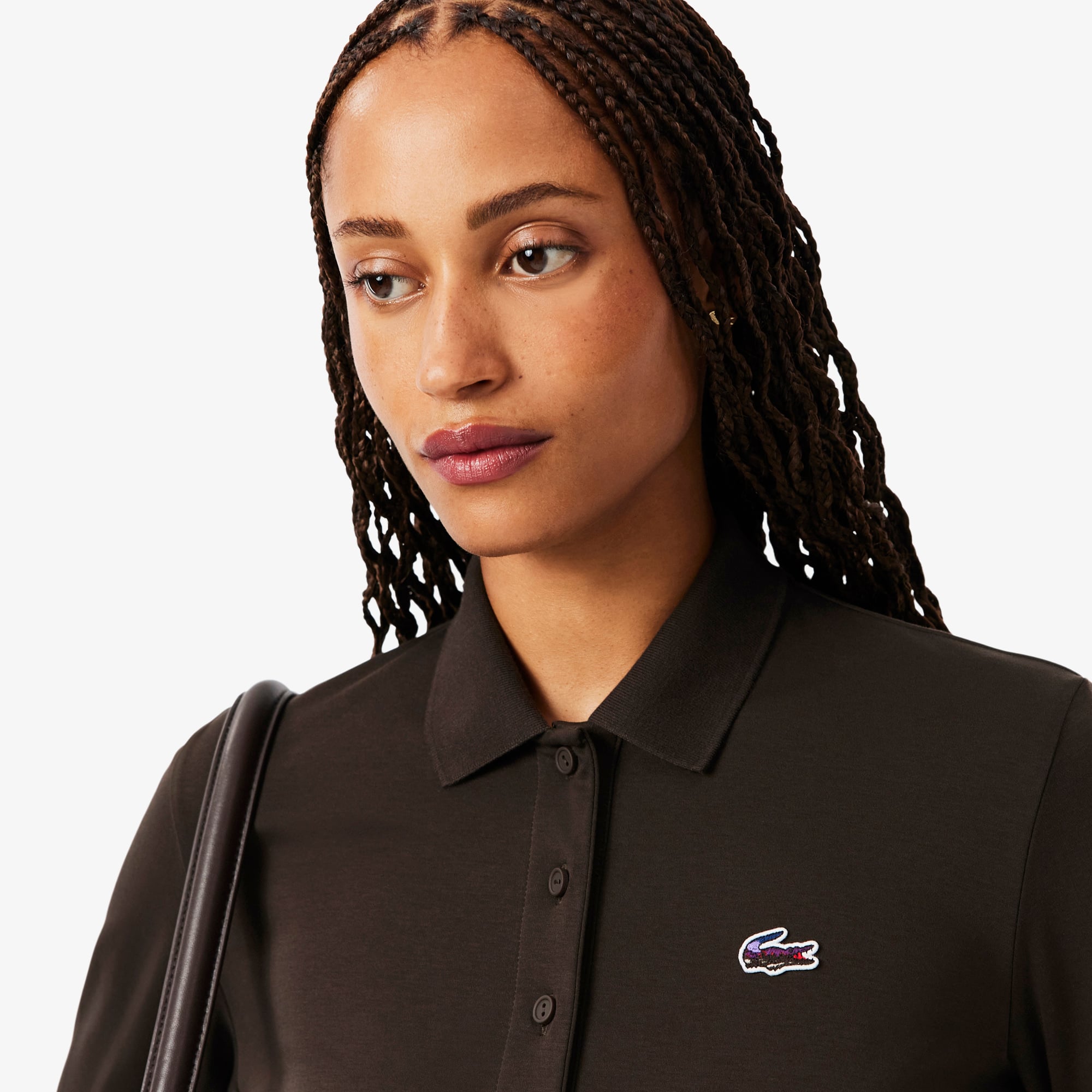 Áo Polo Lacoste Nữ Dáng Suông Họa Tiết Landscape Crocodile