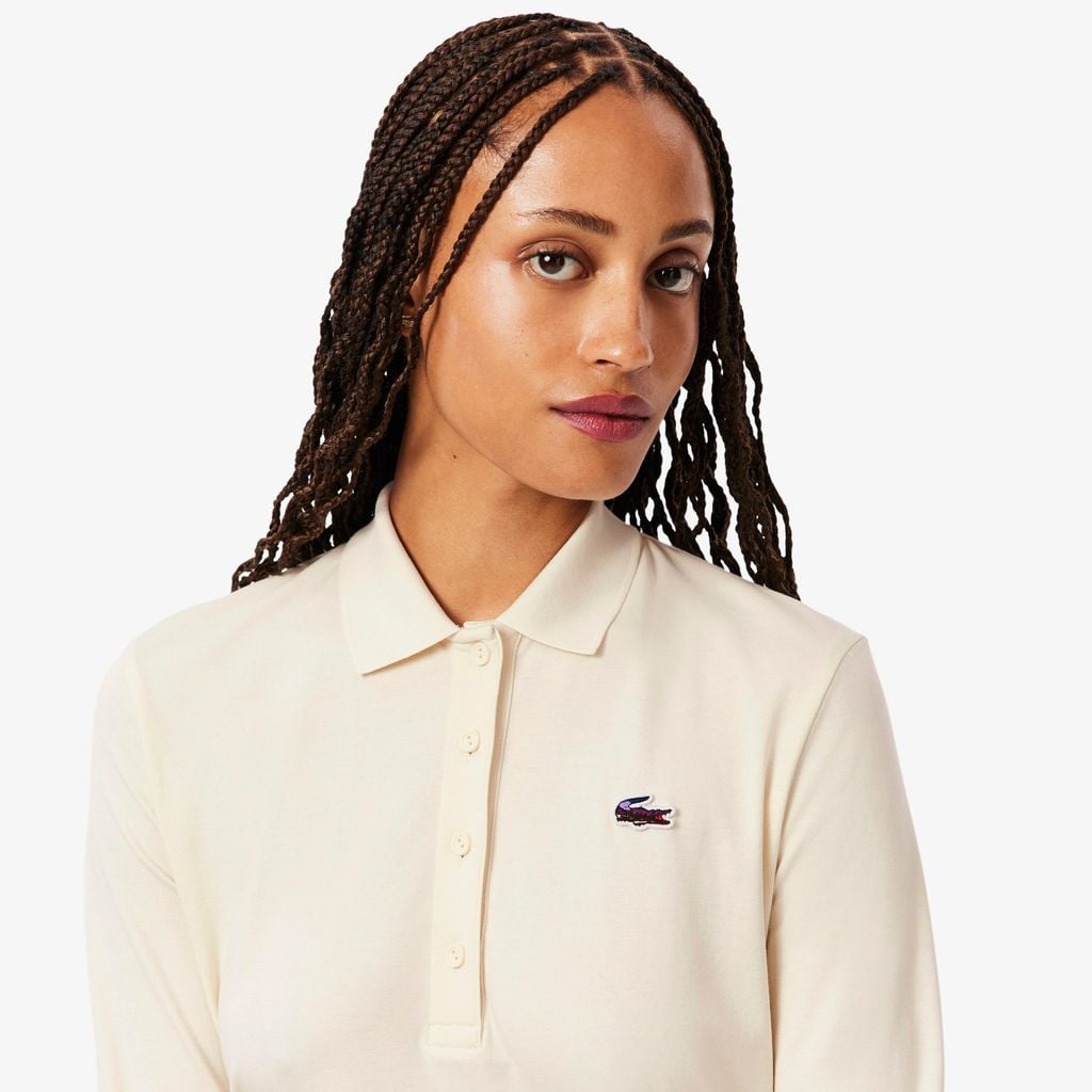 Áo Polo Lacoste Nữ Dáng Suông Họa Tiết Landscape Crocodile