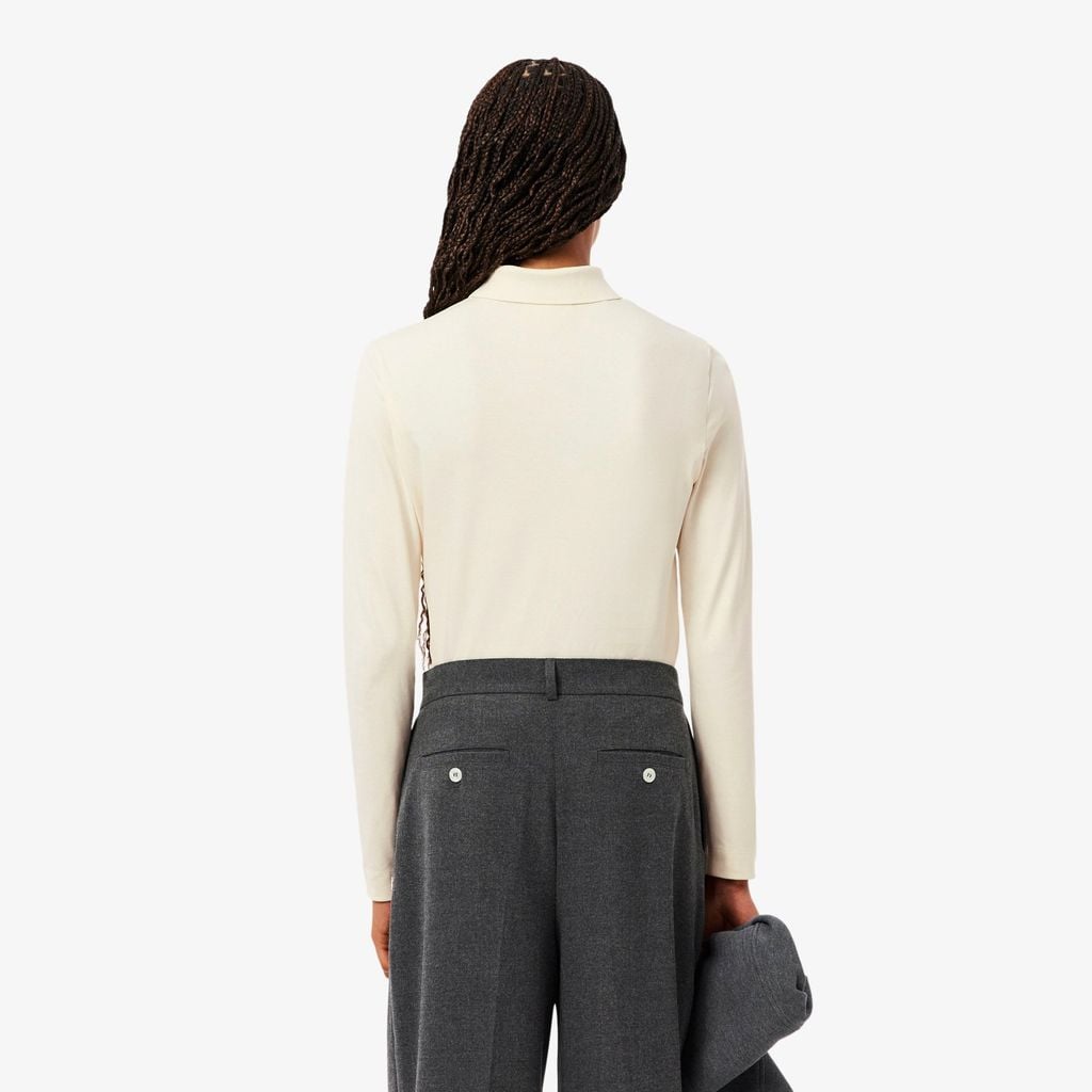 Áo Polo Lacoste Nữ Dáng Suông Họa Tiết Landscape Crocodile