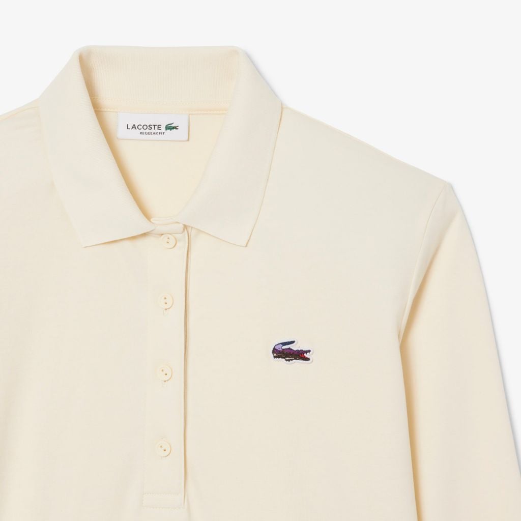Áo Polo Lacoste Nữ Dáng Suông Họa Tiết Landscape Crocodile