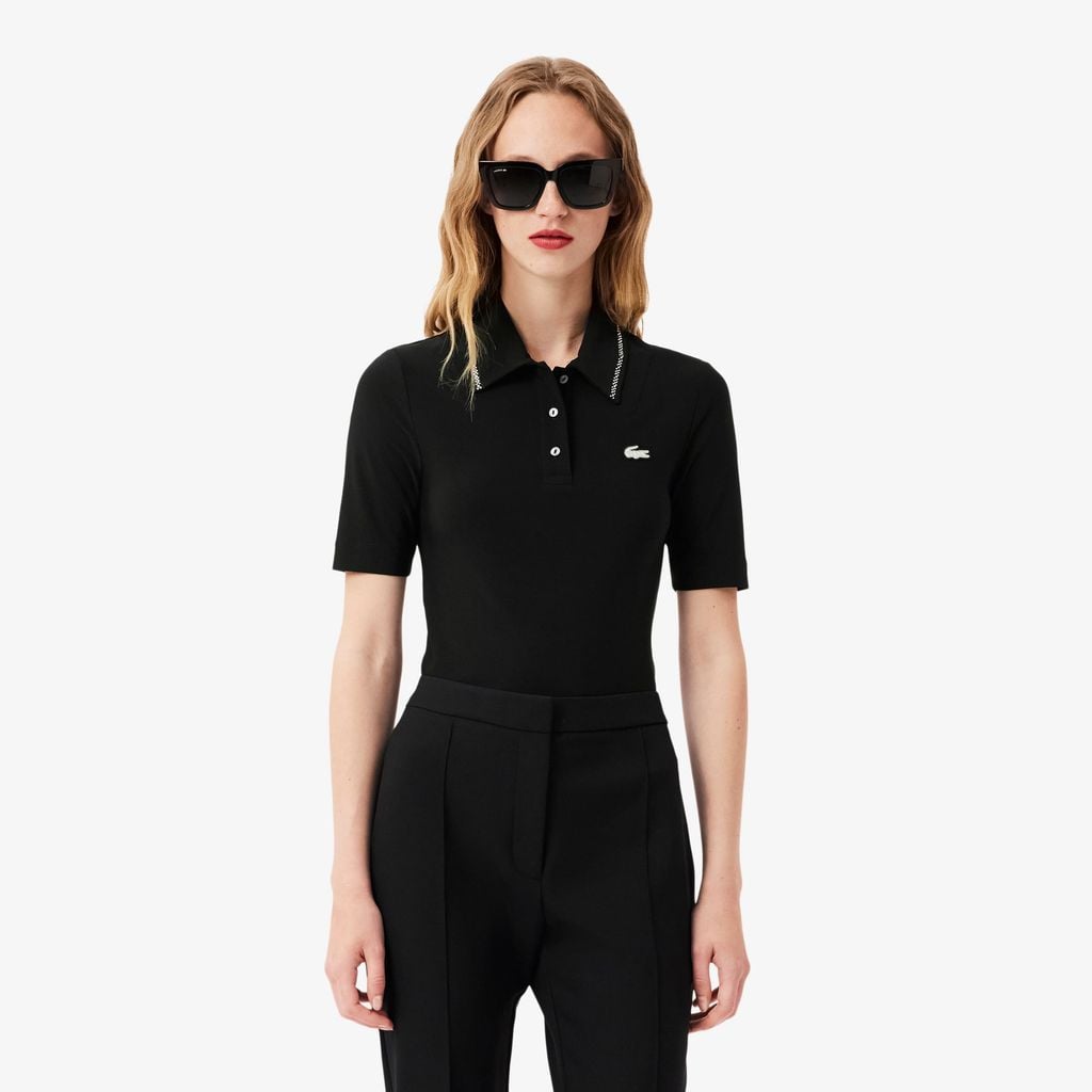 Áo Polo Lacoste Nữ L.12.D Ôm Dáng Diamanté Pop