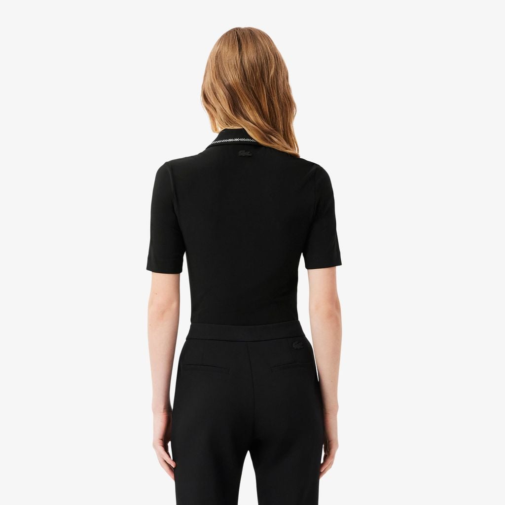 Áo Polo Lacoste Nữ L.12.D Ôm Dáng Diamanté Pop