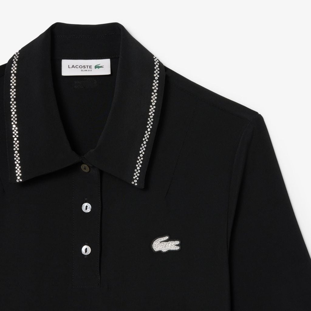 Áo Polo Lacoste Nữ L.12.D Ôm Dáng Diamanté Pop