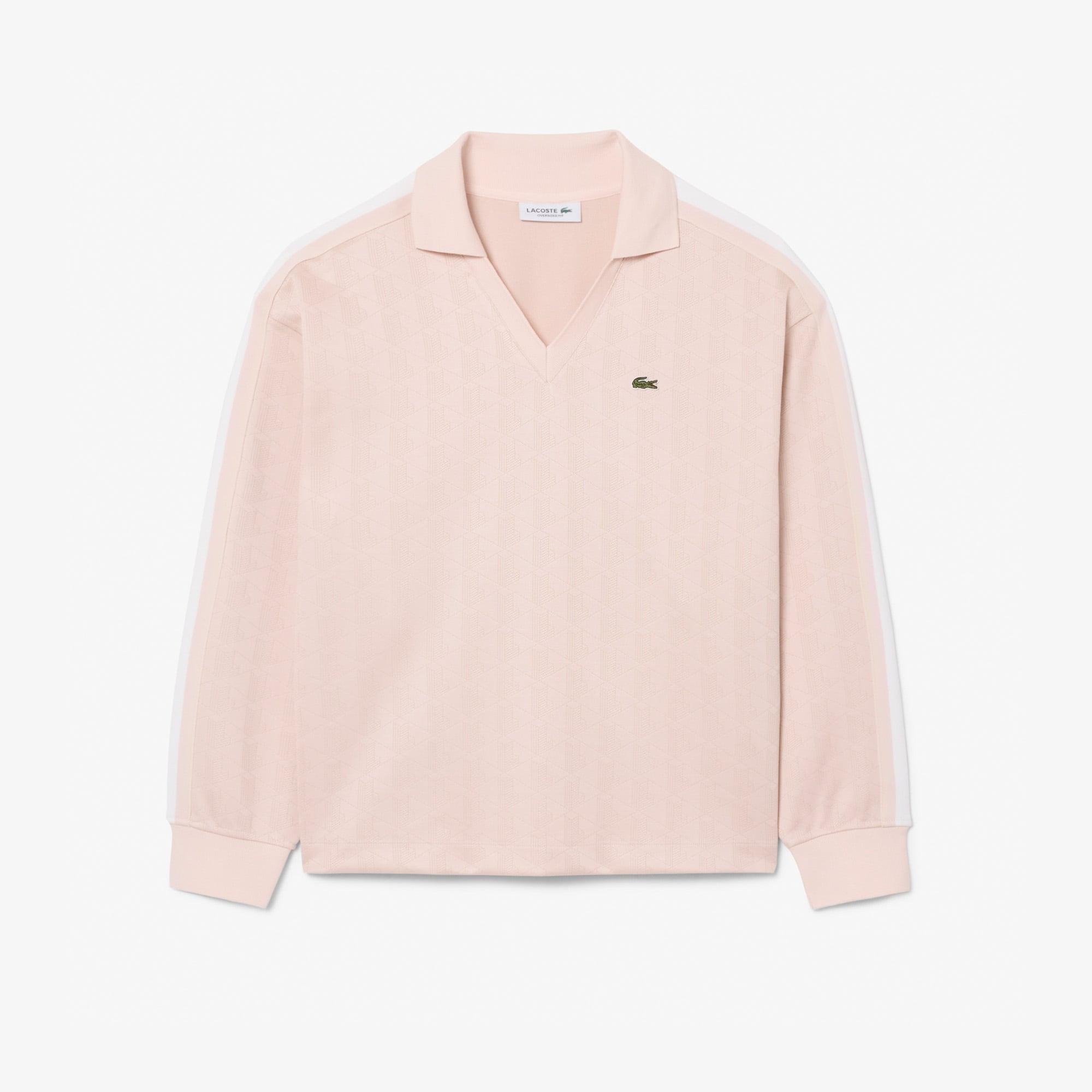 Áo Polo Lacoste Nữ Monogram Họa Tiết Dệt