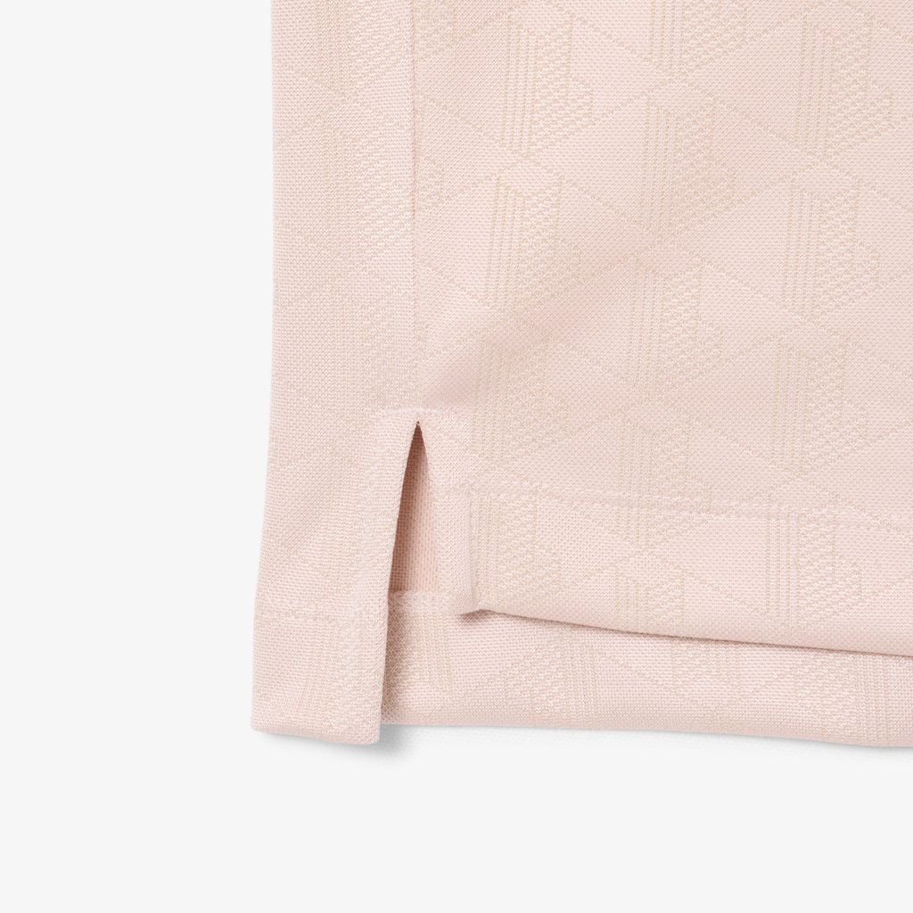 Áo Polo Lacoste Nữ Monogram Họa Tiết Dệt