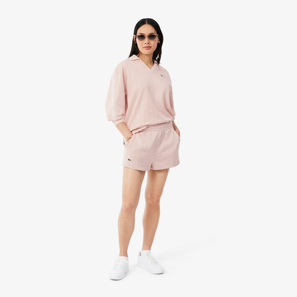 Áo Polo Lacoste Nữ Monogram Họa Tiết Dệt