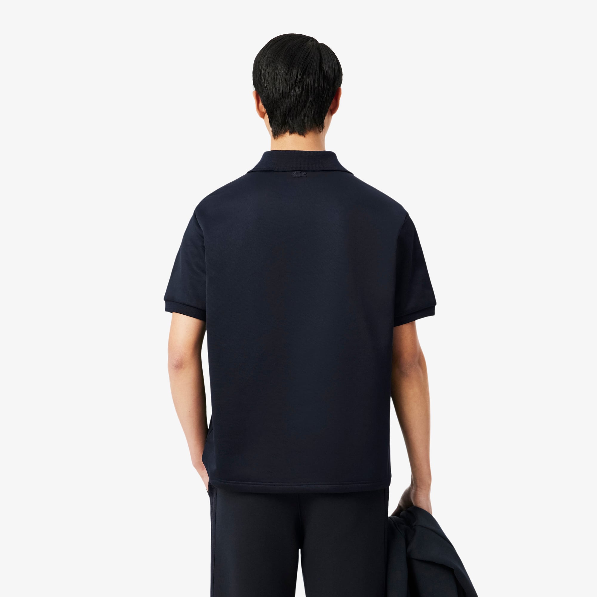 Áo Polo Lacoste Nam Dáng Rộng Chất Liệu Nỉ Điểm Nhấn Huy Hiệu