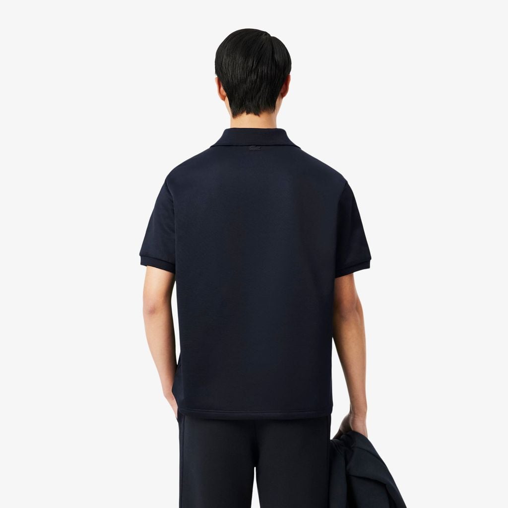 Áo Polo Lacoste Nam Dáng Rộng Chất Liệu Nỉ Điểm Nhấn Huy Hiệu