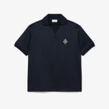 Áo Polo Lacoste Nam Dáng Rộng Chất Liệu Nỉ Điểm Nhấn Huy Hiệu