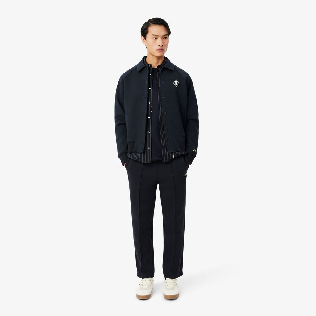 Áo Polo Lacoste Nam Dáng Rộng Chất Liệu Nỉ Điểm Nhấn Huy Hiệu