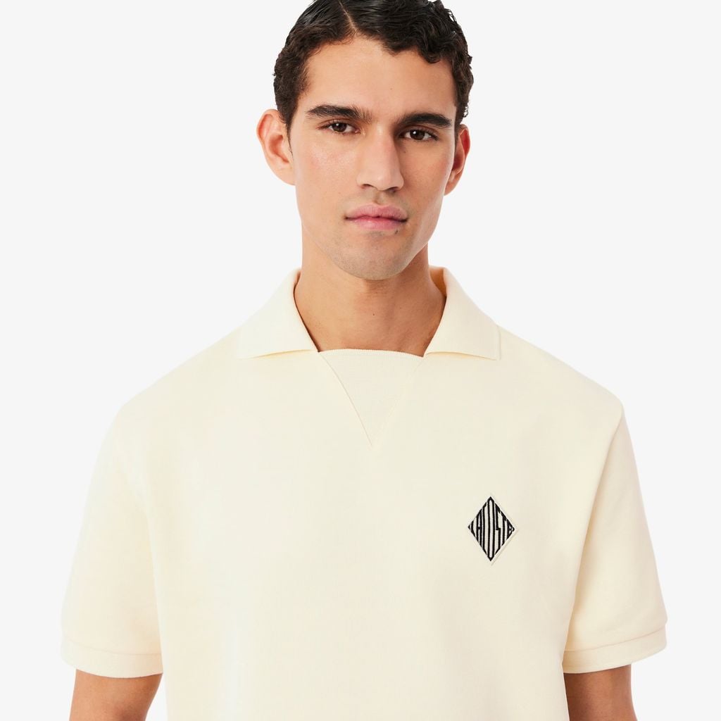 Áo Polo Lacoste Nam Dáng Rộng Chất Liệu Nỉ Điểm Nhấn Huy Hiệu