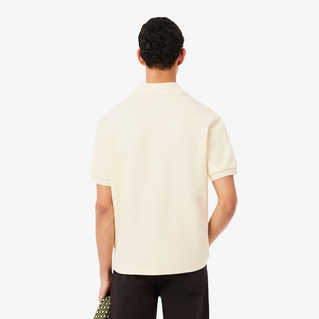 Áo Polo Lacoste Nam Dáng Rộng Chất Liệu Nỉ Điểm Nhấn Huy Hiệu