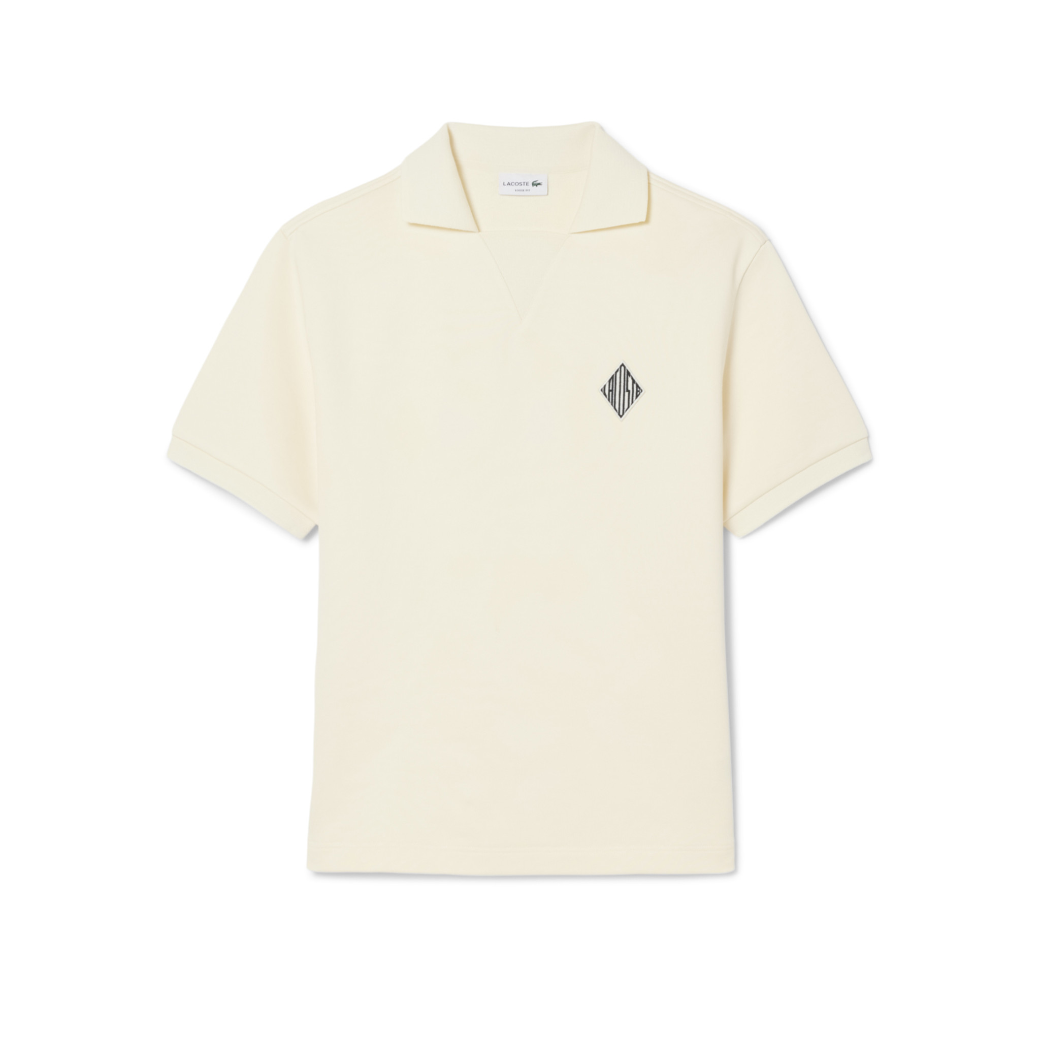 Áo Polo Lacoste Nam Dáng Rộng Chất Liệu Nỉ Điểm Nhấn Huy Hiệu