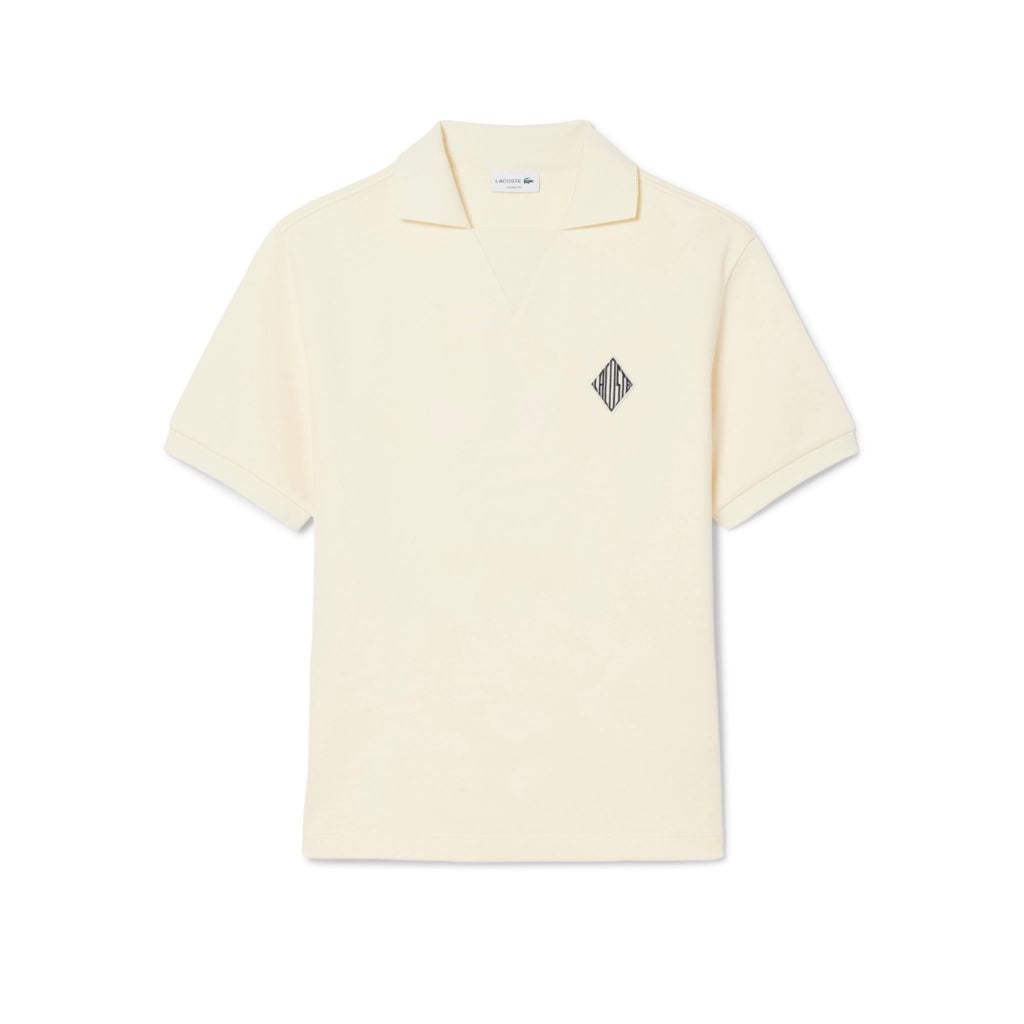 Áo Polo Lacoste Nam Dáng Rộng Chất Liệu Nỉ Điểm Nhấn Huy Hiệu