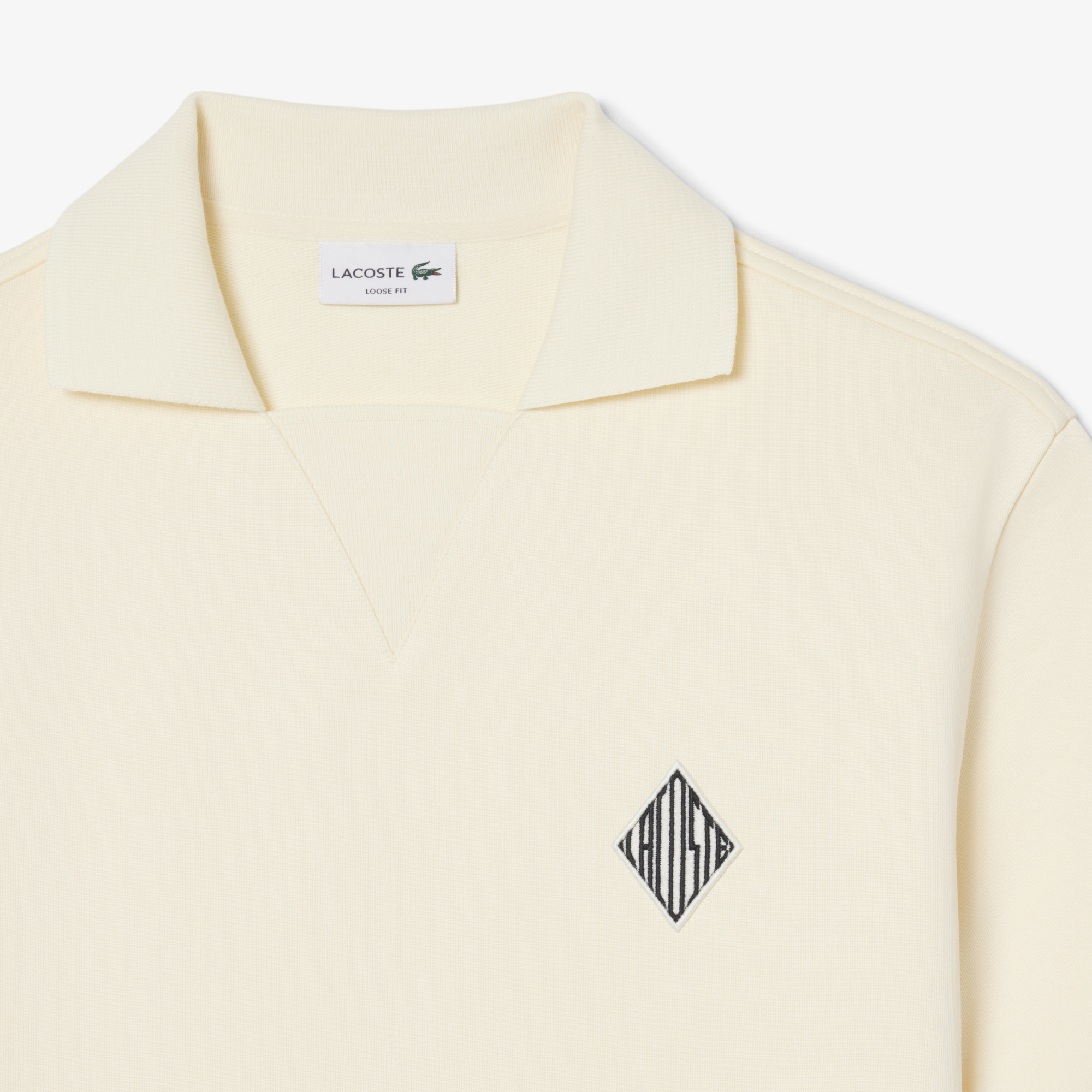Áo Polo Lacoste Nam Dáng Rộng Chất Liệu Nỉ Điểm Nhấn Huy Hiệu