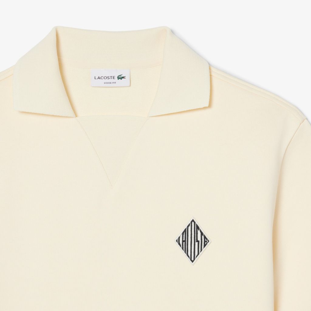 Áo Polo Lacoste Nam Dáng Rộng Chất Liệu Nỉ Điểm Nhấn Huy Hiệu