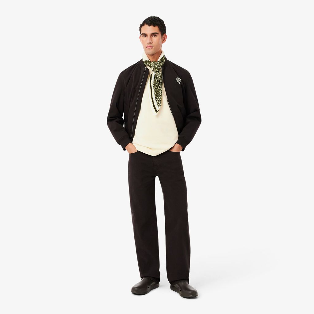 Áo Polo Lacoste Nam Dáng Rộng Chất Liệu Nỉ Điểm Nhấn Huy Hiệu