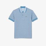 Áo Polo Lacoste Nam Dáng Cổ Điển Có Cổ Tương Phản Hoạ Tiết Monogram Chất Liệu Jacquard