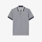 Áo Polo Lacoste Nam Dáng Cổ Điển Có Cổ Tương Phản Hoạ Tiết Monogram Chất Liệu Jacquard