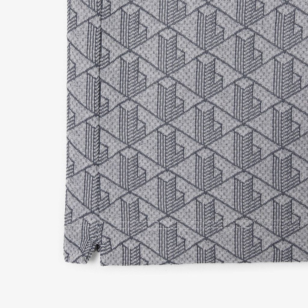 Áo Polo Lacoste Nam Dáng Cổ Điển Có Cổ Tương Phản Hoạ Tiết Monogram Chất Liệu Jacquard
