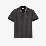 Áo Polo Lacoste Nam Dáng Cổ Điển Có Cổ Tương Phản Hoạ Tiết Monogram Chất Liệu Jacquard