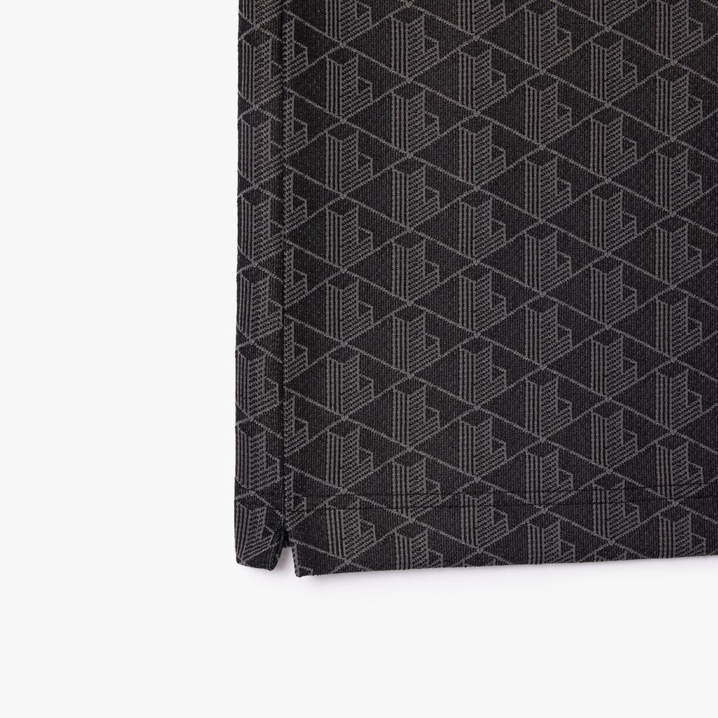 Áo Polo Lacoste Nam Dáng Cổ Điển Có Cổ Tương Phản Hoạ Tiết Monogram Chất Liệu Jacquard