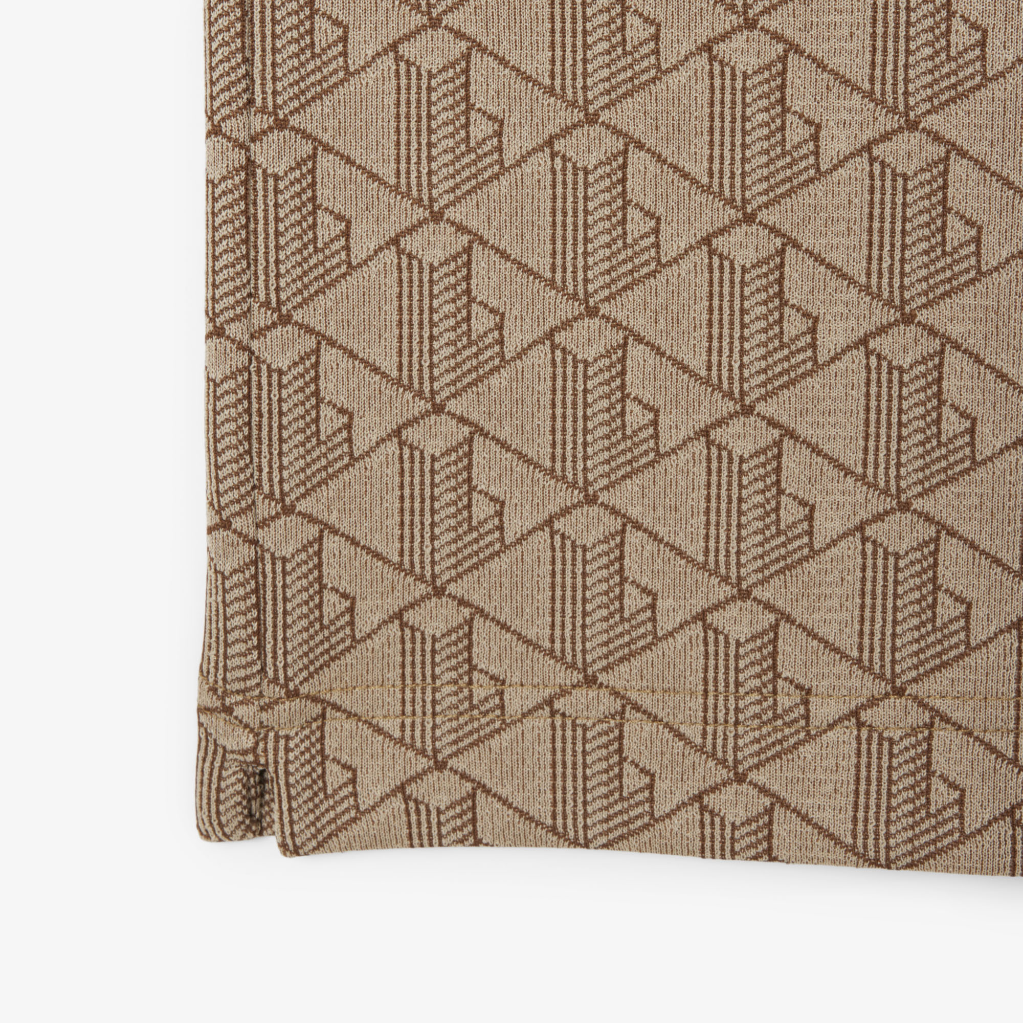 Áo Polo Lacoste Nam Dáng Cổ Điển Có Cổ Tương Phản Hoạ Tiết Monogram Chất Liệu Jacquard