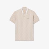 Áo Polo Lacoste Nam Dáng Cổ Điển Có Cổ Tương Phản Hoạ Tiết Monogram Chất Liệu Jacquard