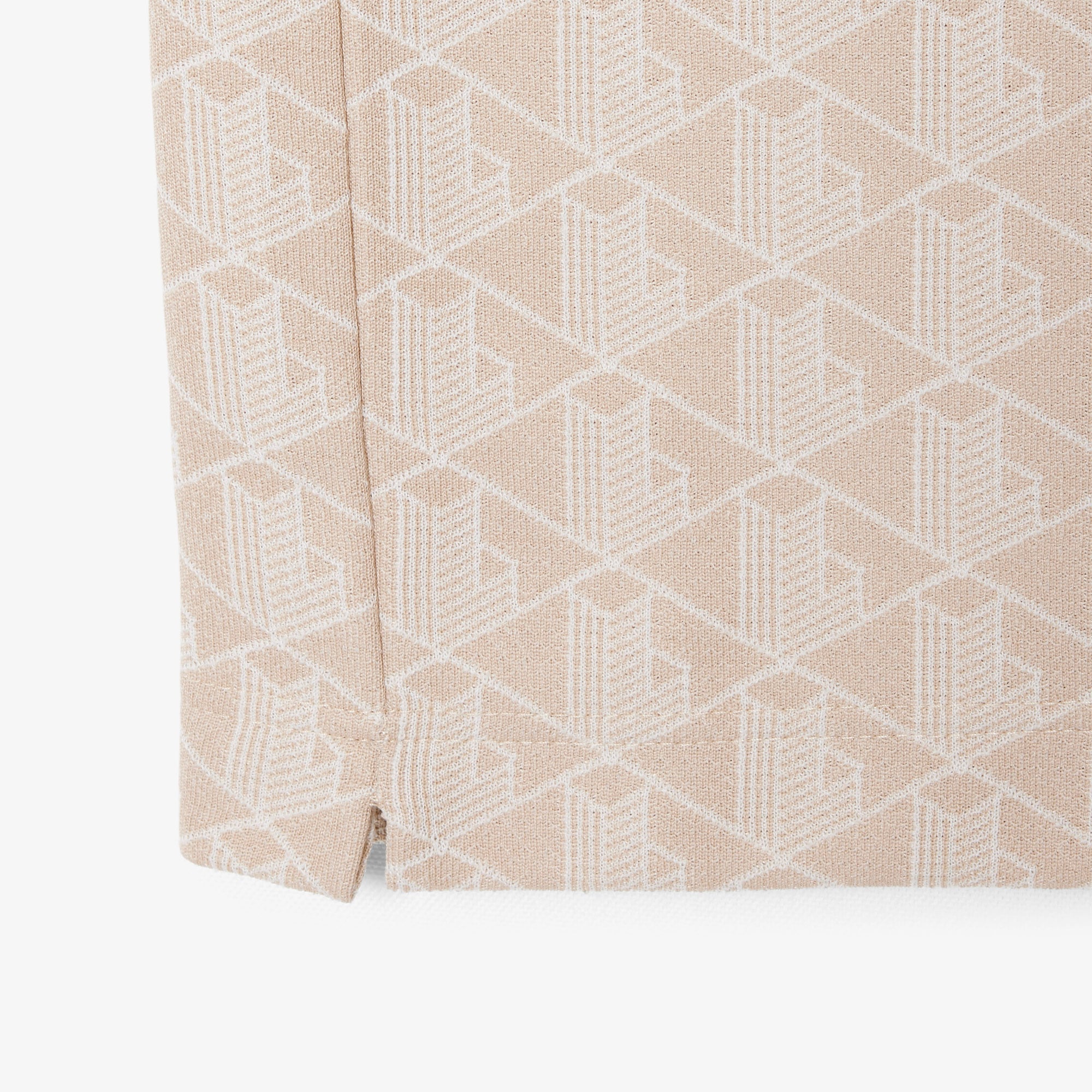 Áo Polo Lacoste Nam Dáng Cổ Điển Có Cổ Tương Phản Hoạ Tiết Monogram Chất Liệu Jacquard