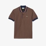 Áo Polo Lacoste Nam Dáng Cổ Điển Có Cổ Tương Phản Hoạ Tiết Monogram Chất Liệu Jacquard