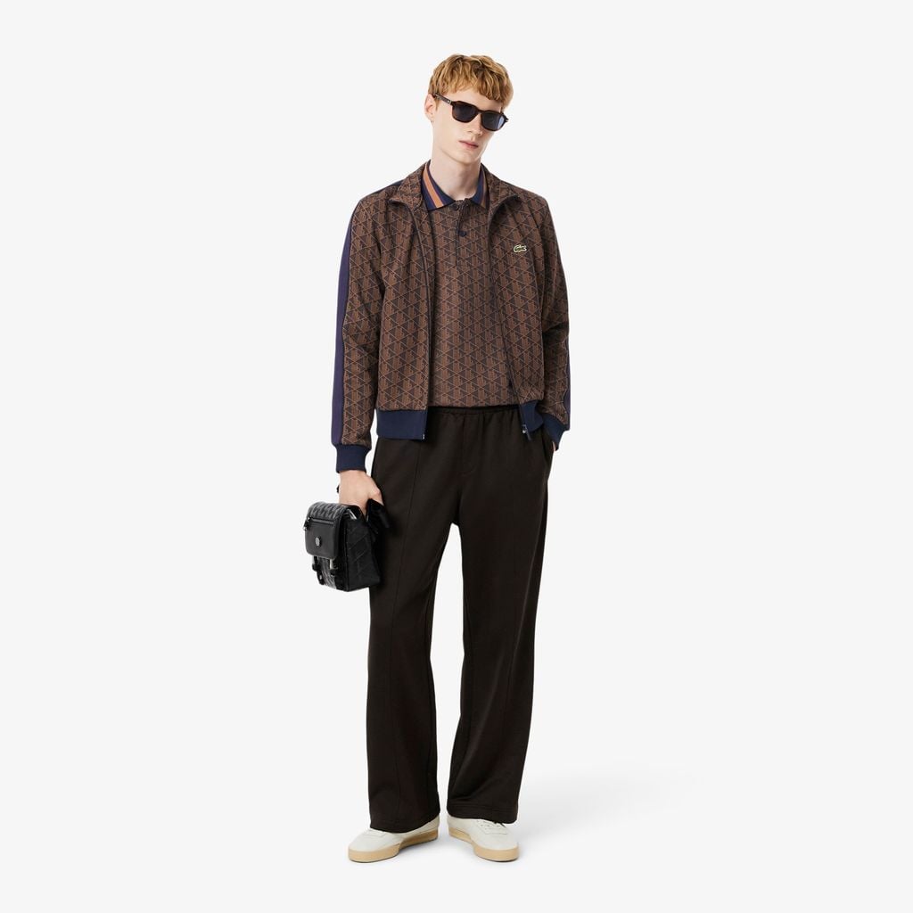 Áo Polo Lacoste Nam Dáng Cổ Điển Có Cổ Tương Phản Hoạ Tiết Monogram Chất Liệu Jacquard