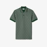 Áo Polo Lacoste Nam Dáng Cổ Điển Có Cổ Tương Phản Hoạ Tiết Monogram Chất Liệu Jacquard