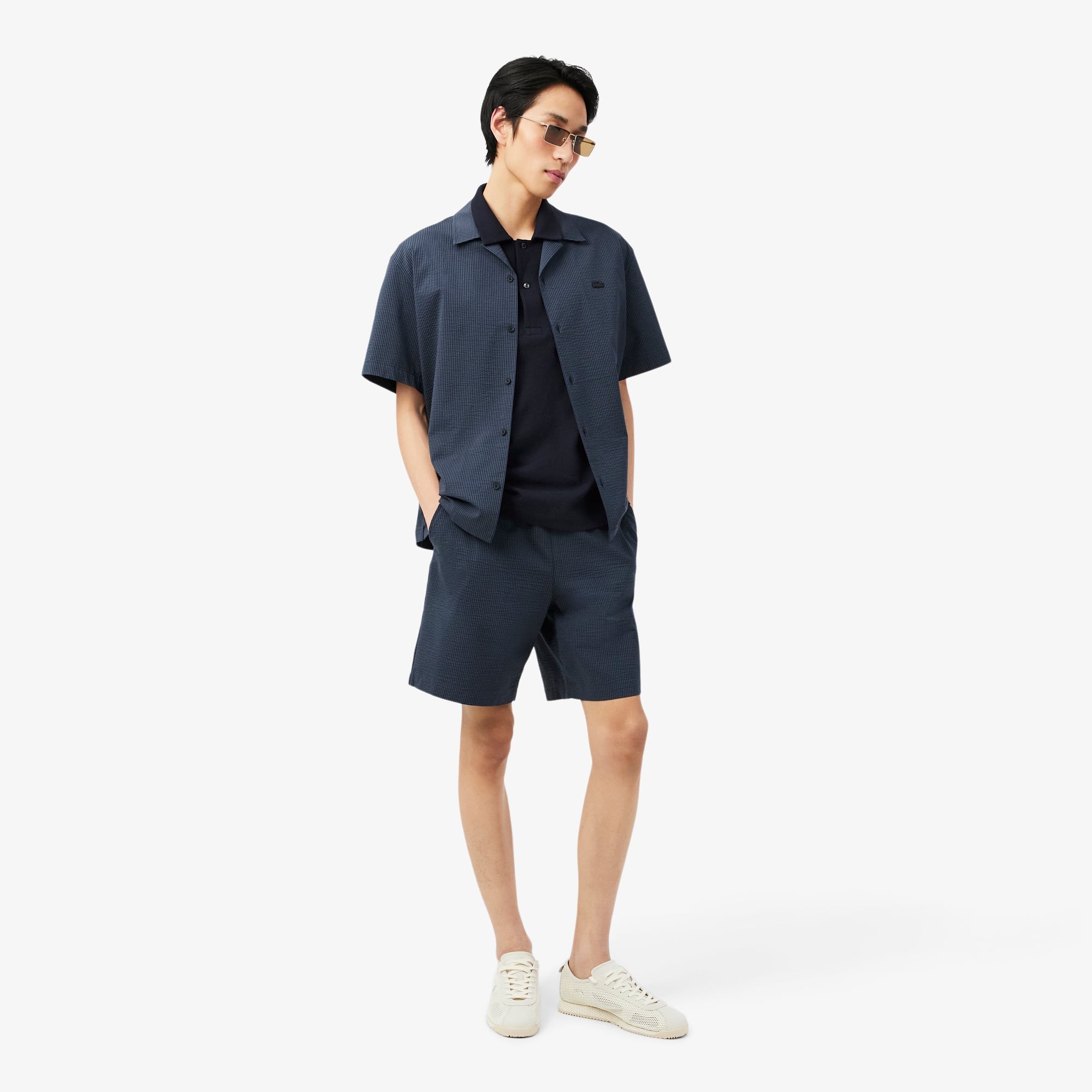 Áo Polo Lacoste Nam Dáng Cổ Điển Dập Nổi