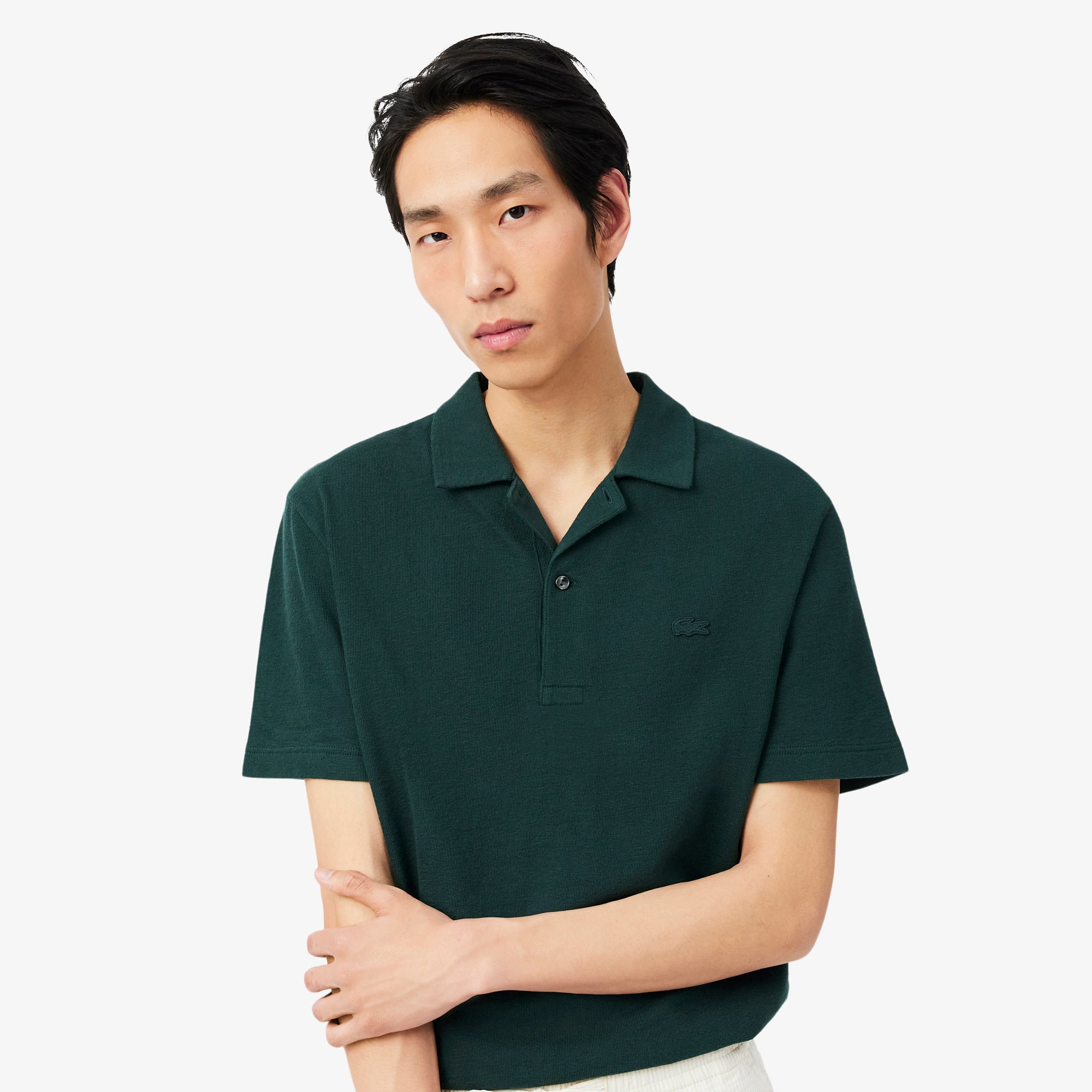Áo Polo Lacoste Nam Dáng Cổ Điển Dập Nổi