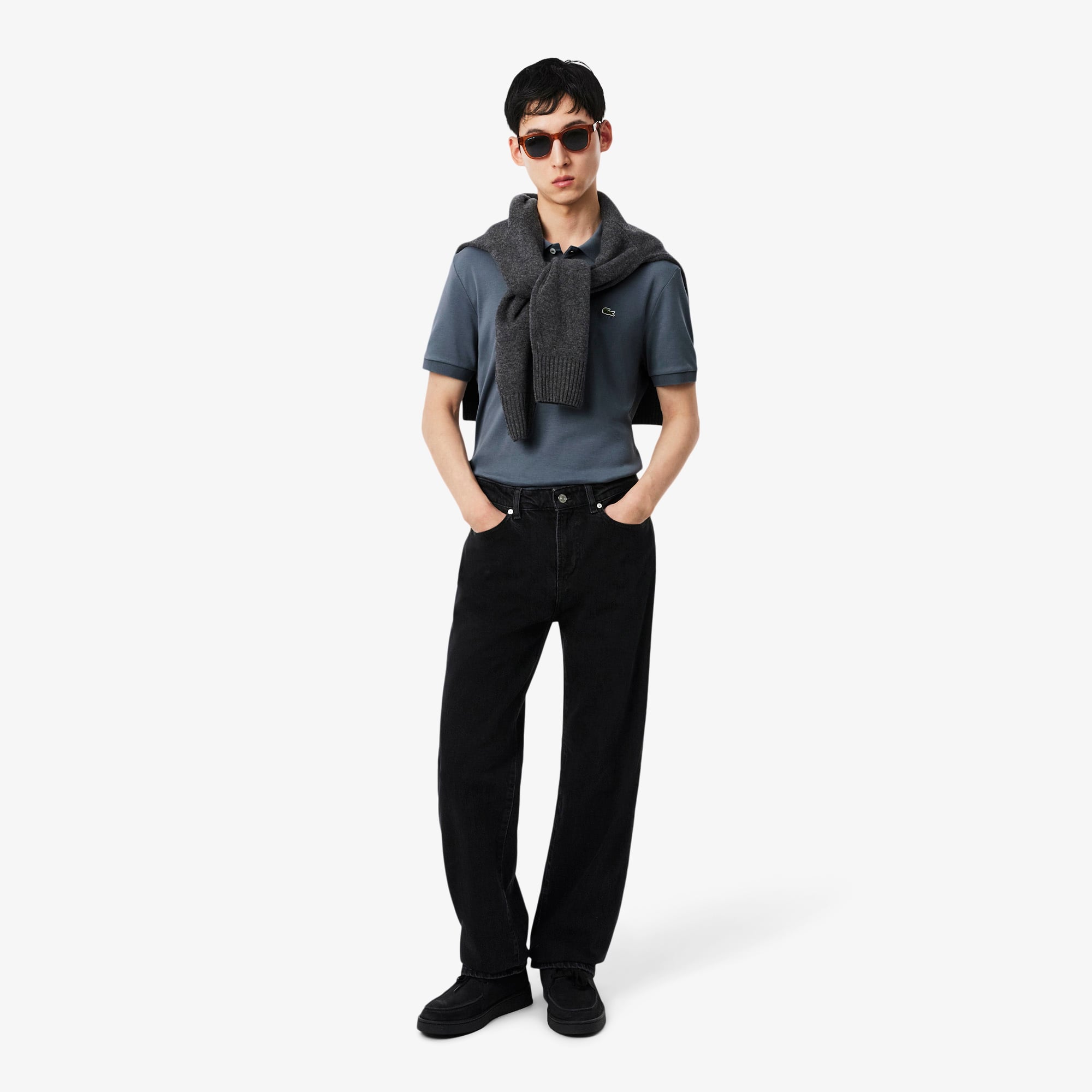 Áo Polo Lacoste Nam Dáng Suông Chất Liệu Cotton