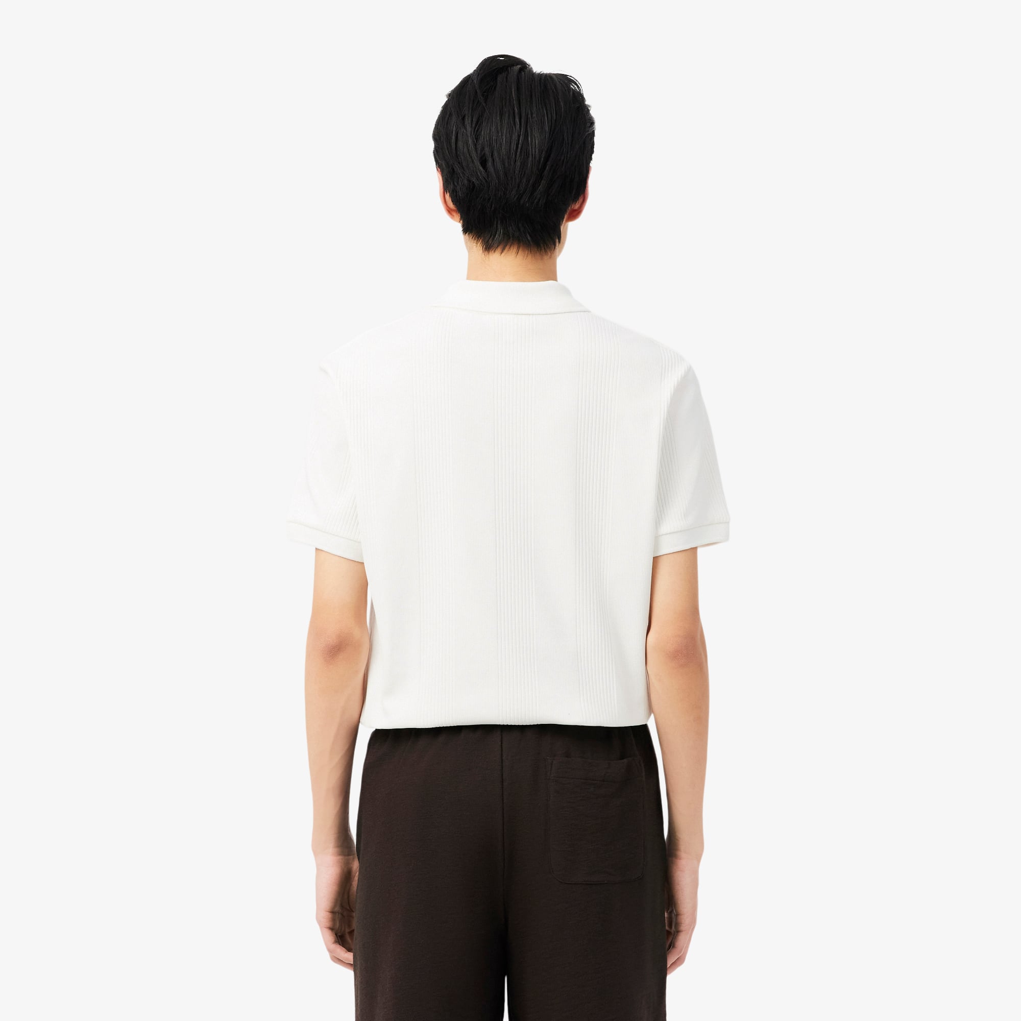 Áo Polo Lacoste Nam Dáng Cổ Điển Dệt Gân