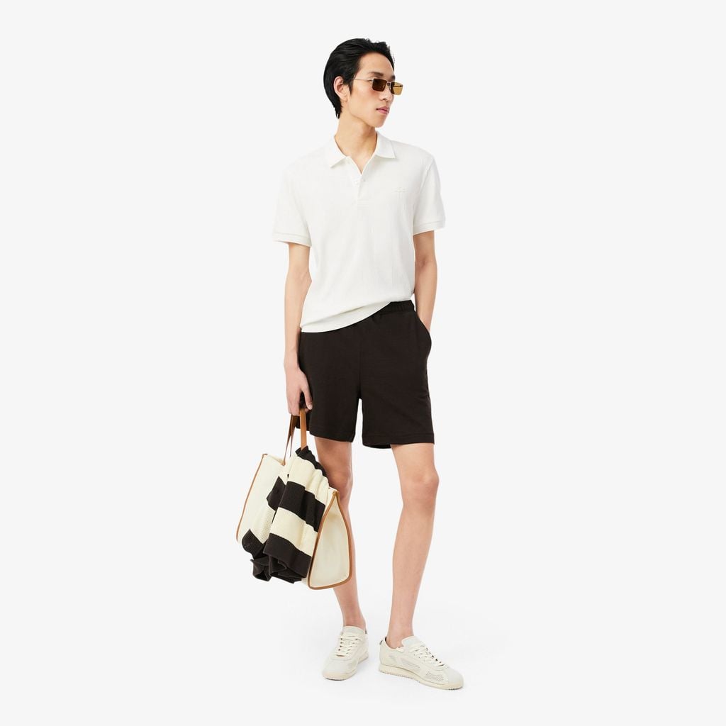 Áo Polo Lacoste Nam Dáng Cổ Điển Dệt Gân