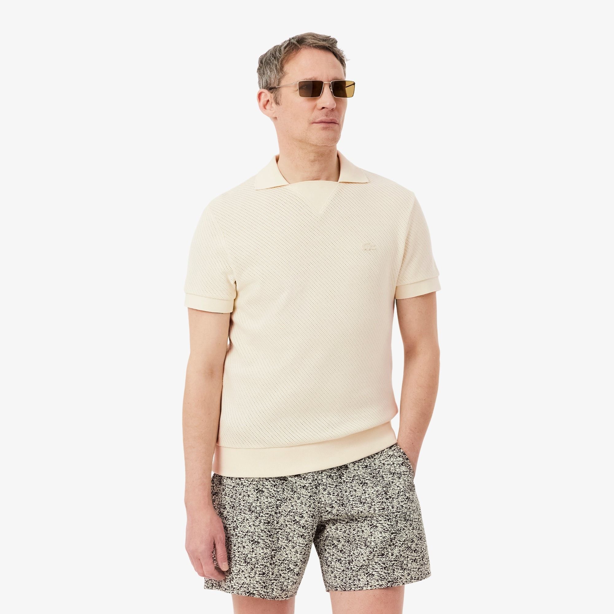 Áo Polo Lacoste Nam Dáng Suông Chất Liệu Cotton Chi Tiết Ren