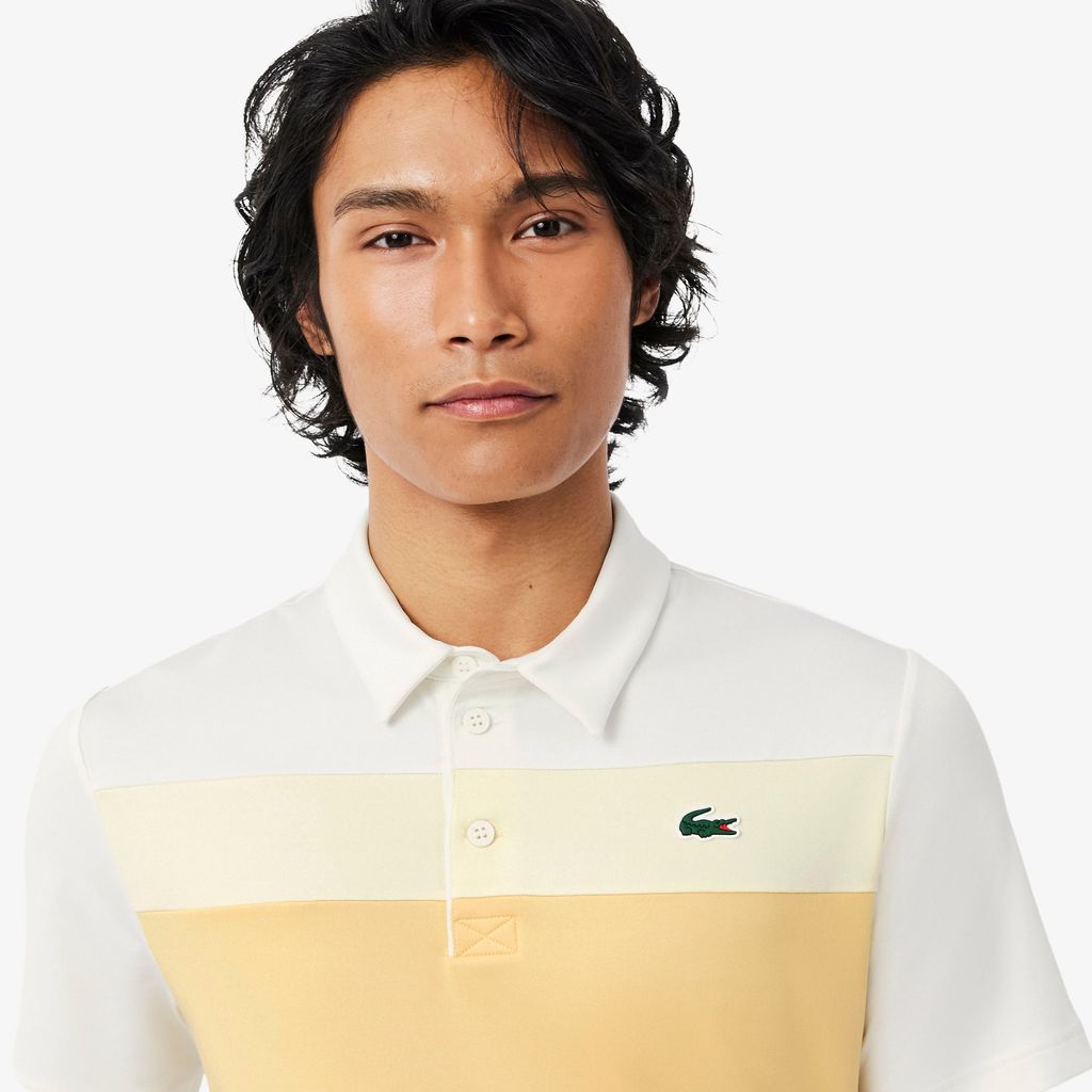 Áo Polo Golf Lacoste Nam Dáng Suông Co Giãn Họa Tiết Color-Block Công Nghệ Thoáng Khí