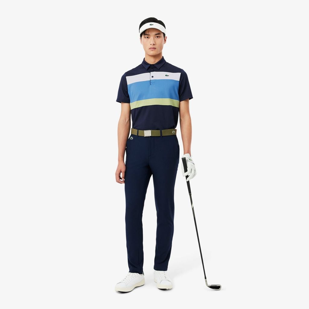 Áo Polo Golf Lacoste Nam Dáng Suông Co Giãn Họa Tiết Color-Block Công Nghệ Thoáng Khí
