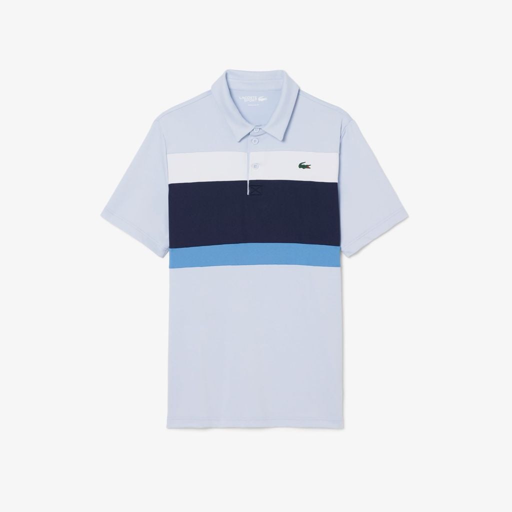 Áo Polo Golf Lacoste Nam Dáng Suông Co Giãn Họa Tiết Color-Block Công Nghệ Thoáng Khí